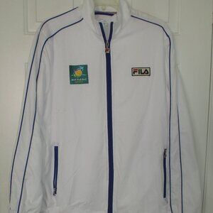 FILA Unisex L/S BNP Paribas Tennis Open Full Zip White Windbreaker NWOT - Size M